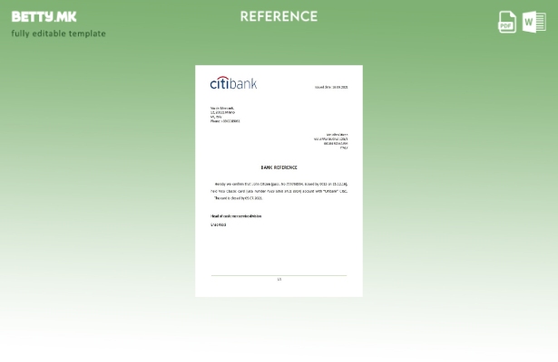 Референтен шаблон за затворање на Италија Citibank во модерен стил